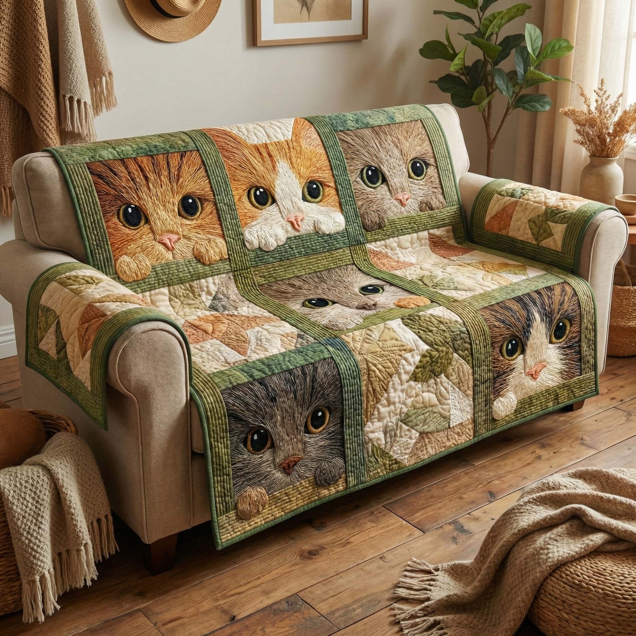 Curious Cats Sofa Cover