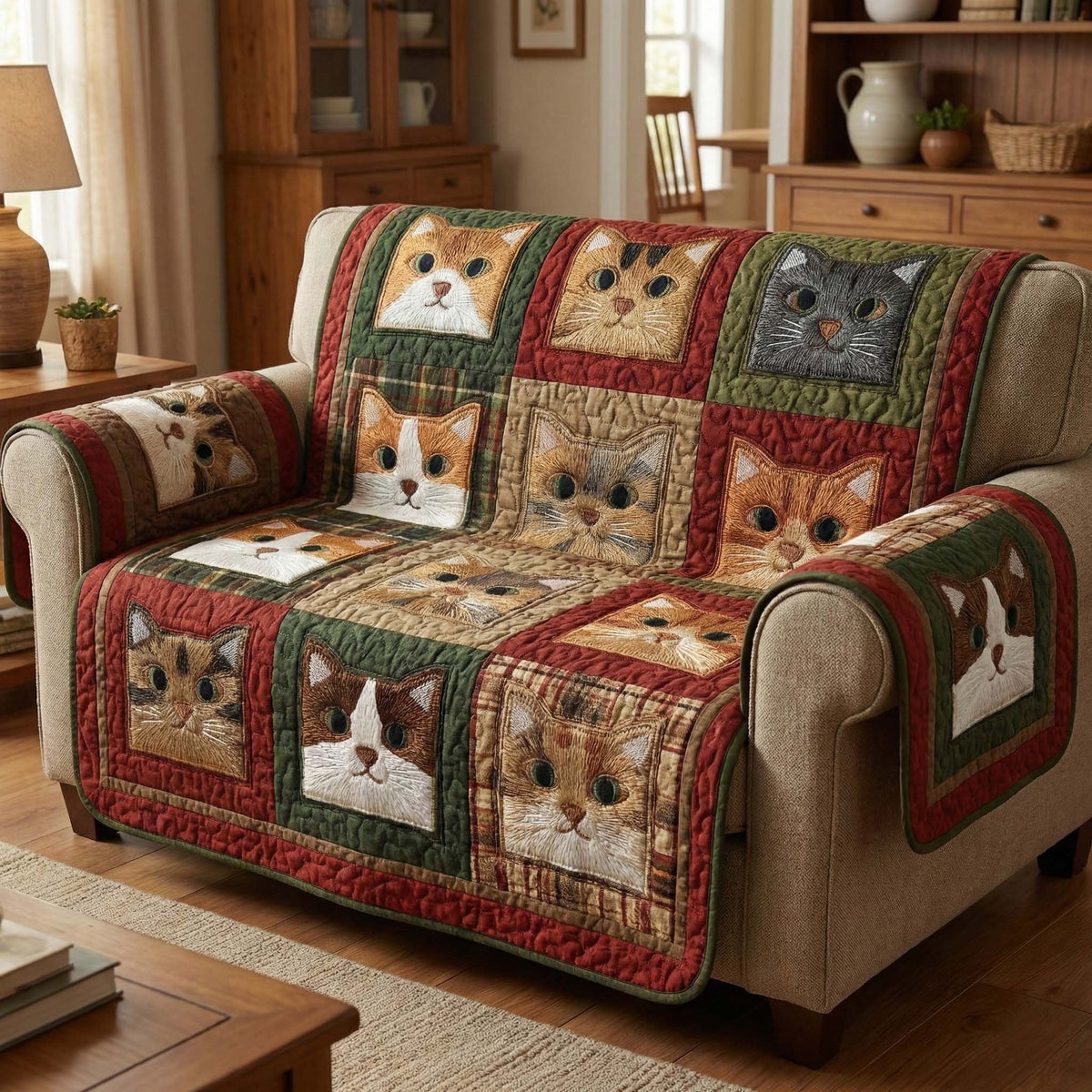 Country Cats Sofa Cover