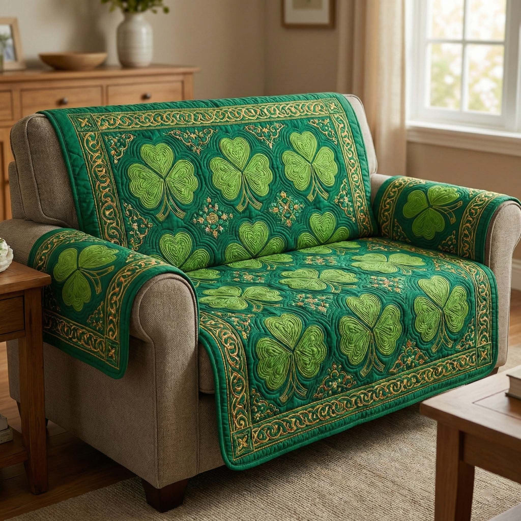 Emerald Hearts Sofa Cover