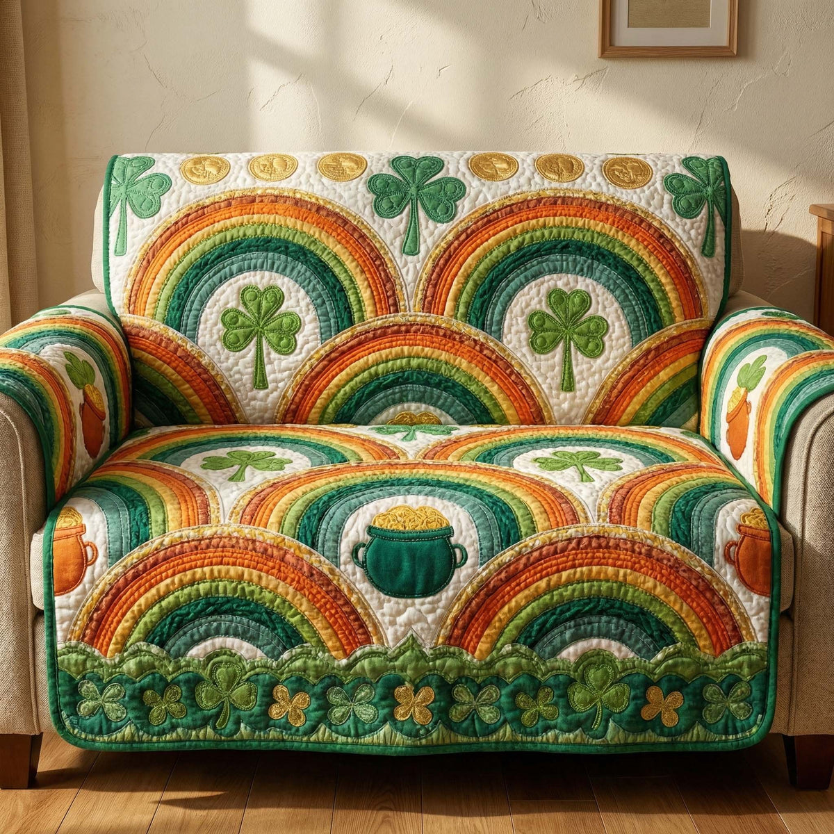 Rainbow Clover Sofa Cover