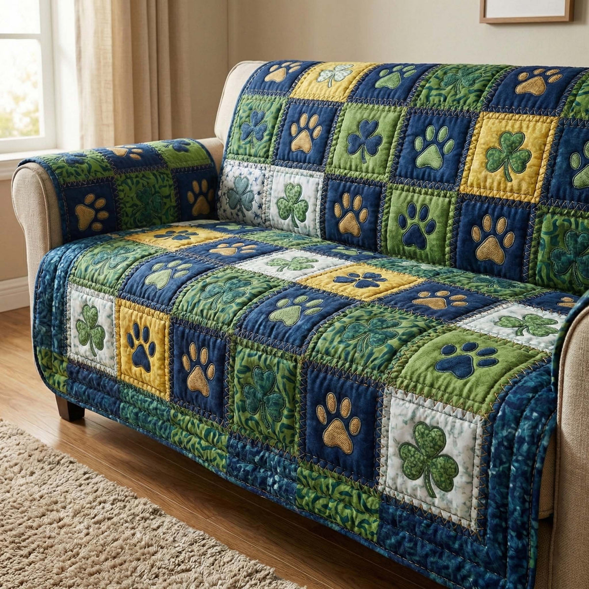 Shamrock Paws Sofa Cover