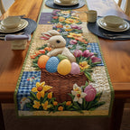 Bunny Behind a Basket of Eggs Table Runner