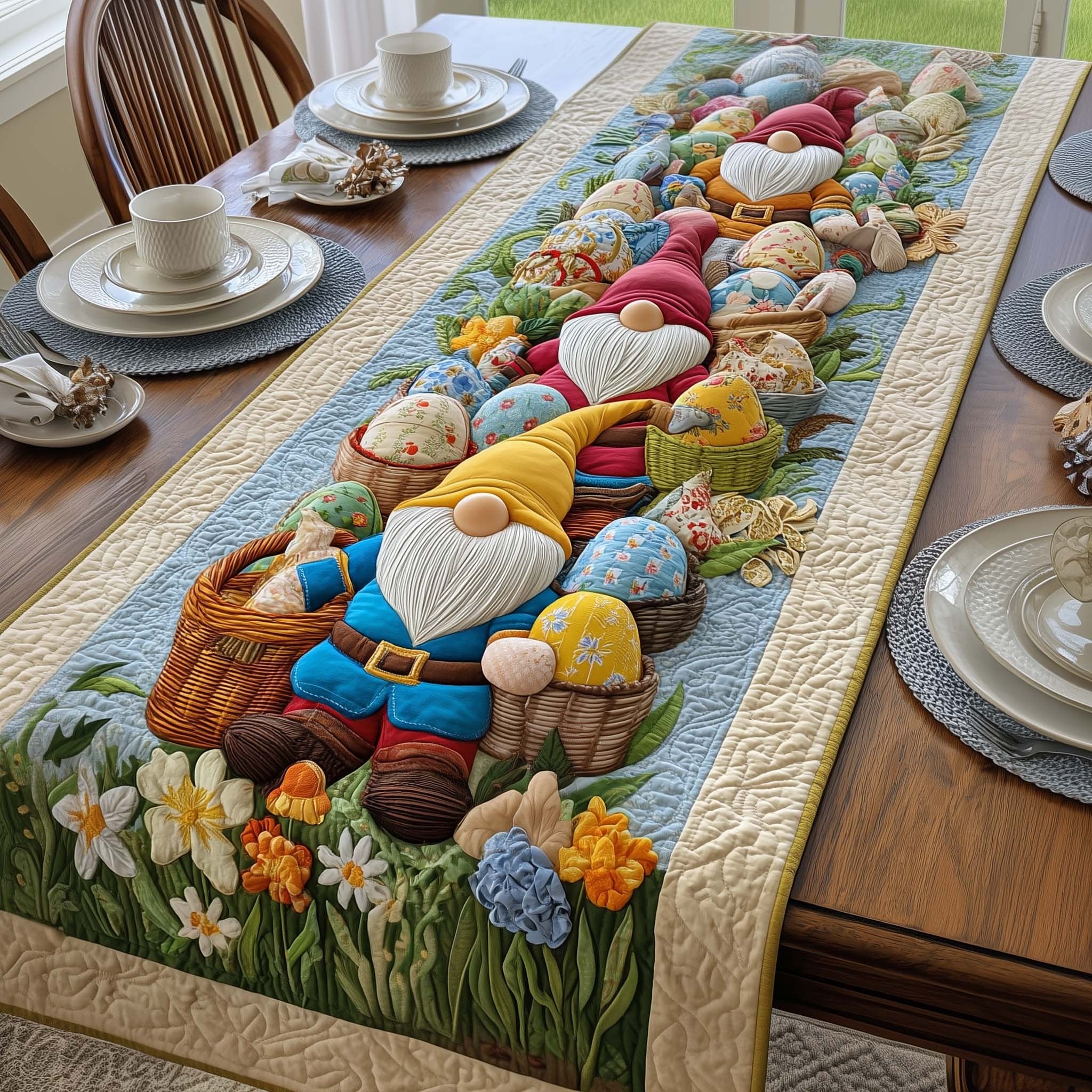 Easter Gnomes Table Runner