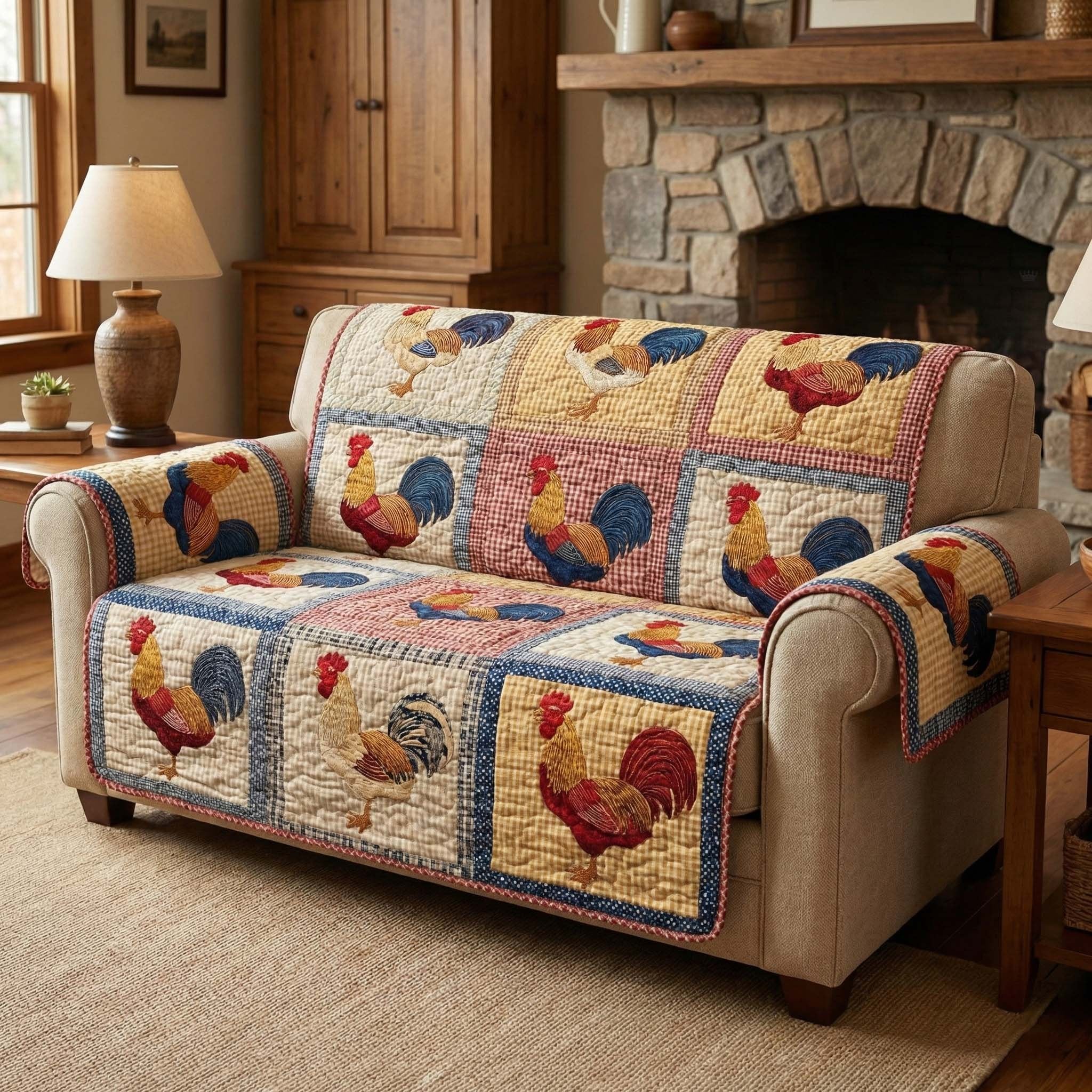Classic Roosters Sofa Cover