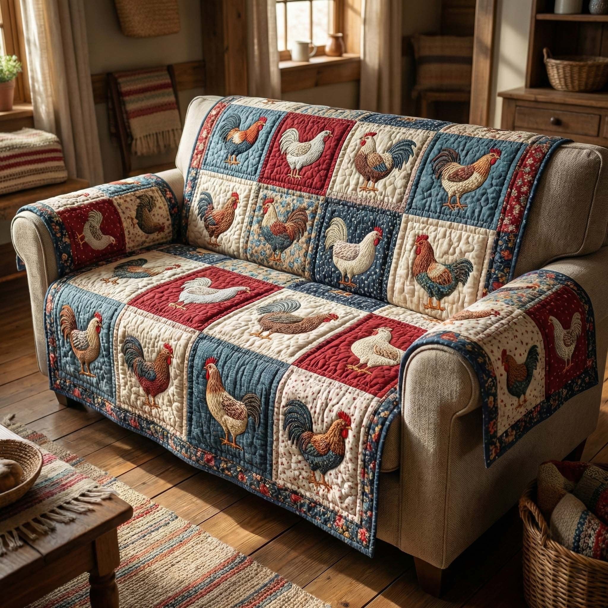 Farmhouse Flock Sofa Cover