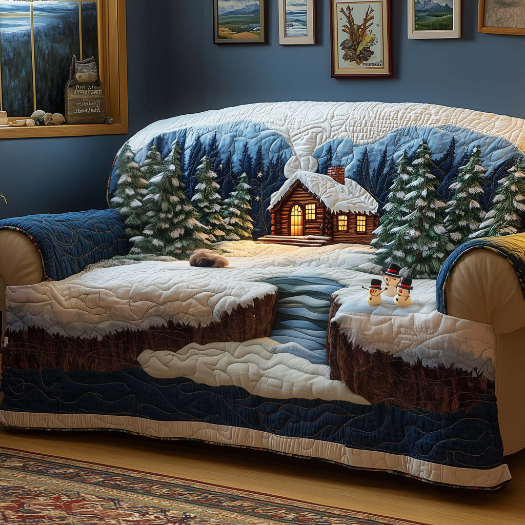 Cabin Snowmen Sofa Cover