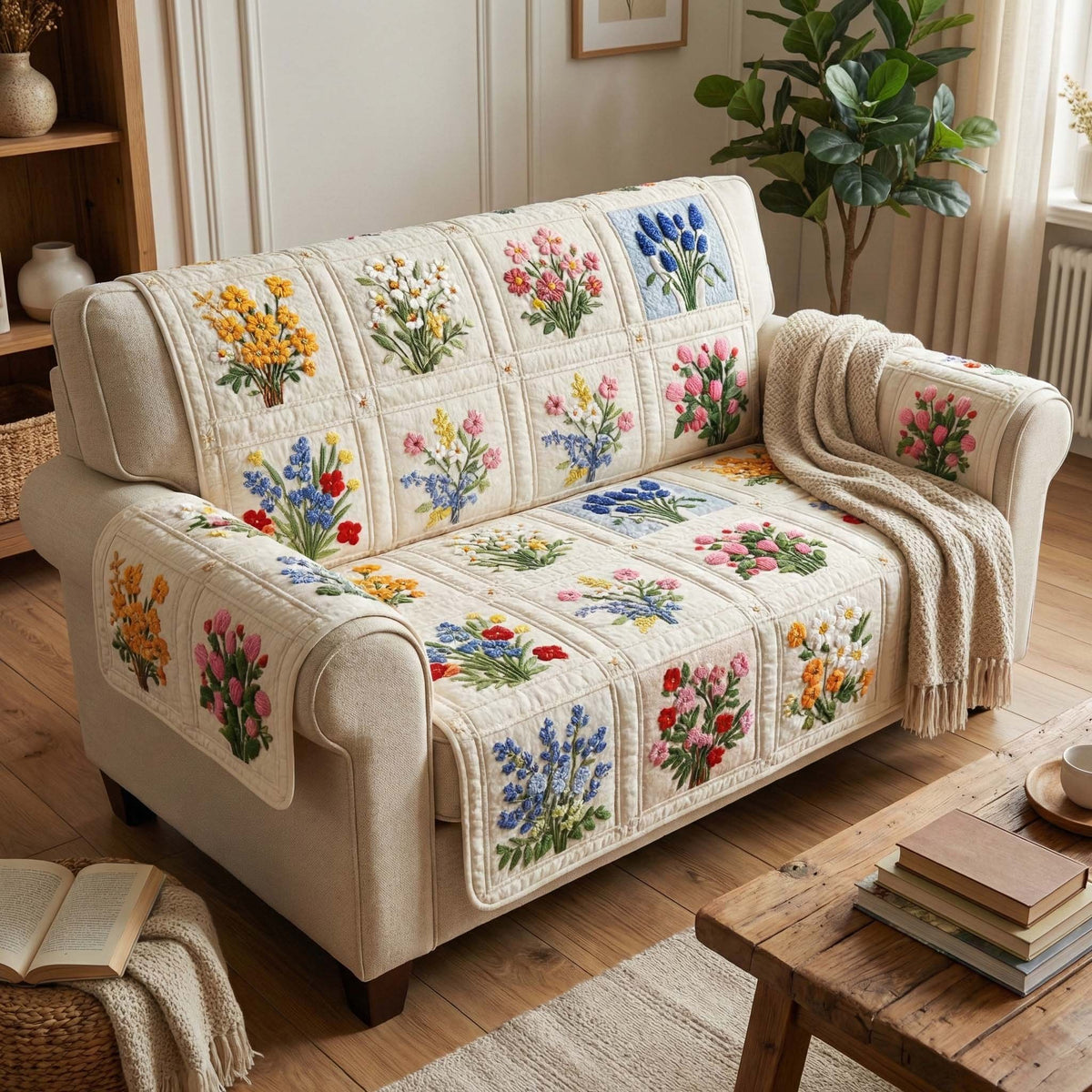 Wildflower Patchwork Sofa Cover