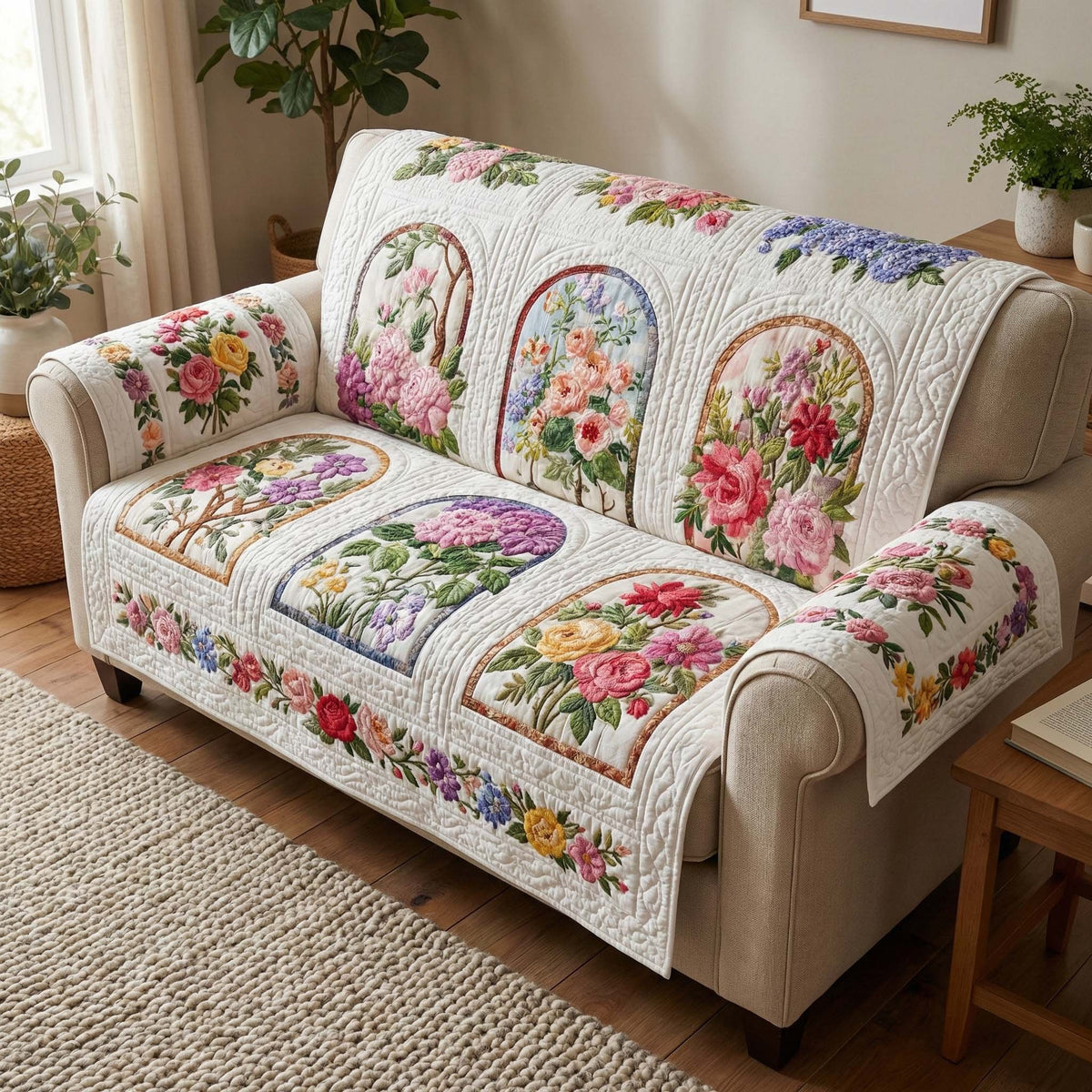 Rose Window Garden Sofa Cover