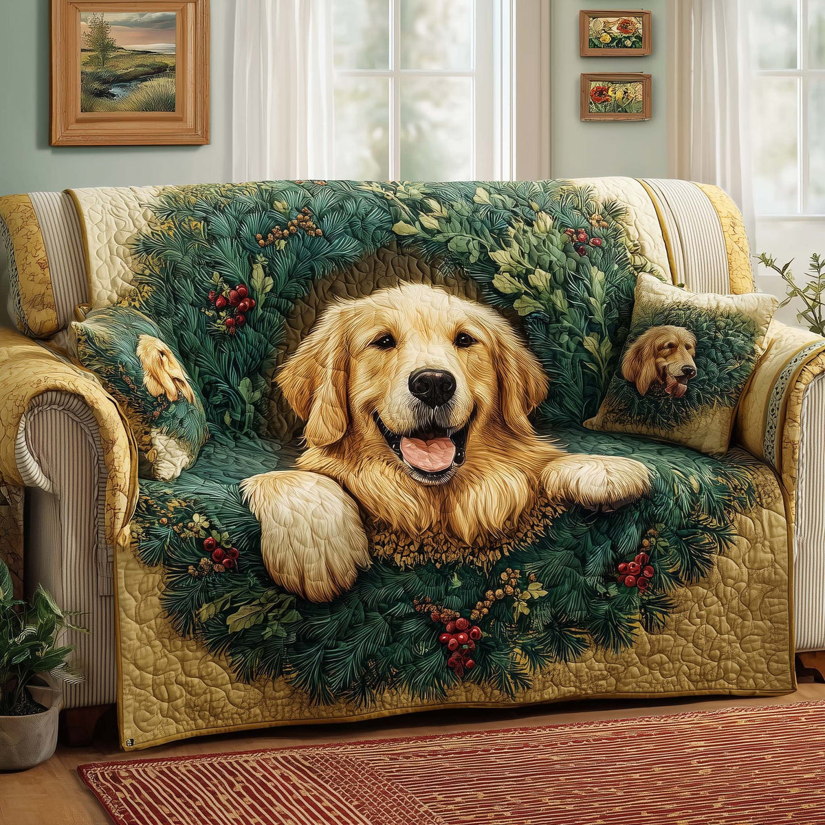 Golden Sofa Cover