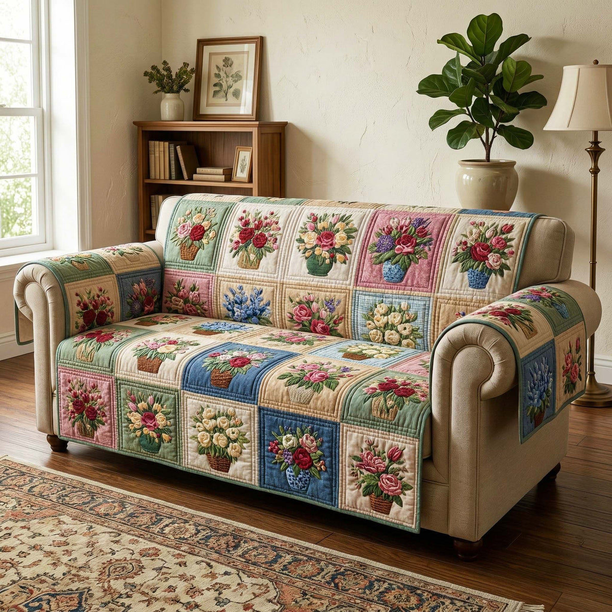 Basket Blooms Sofa Cover