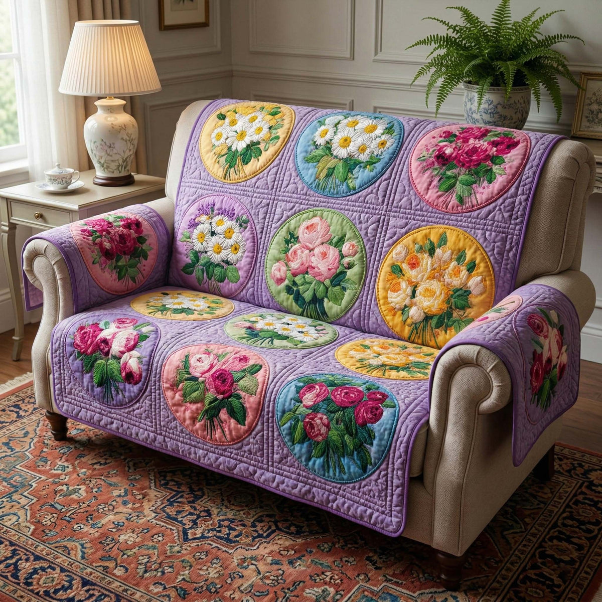 Circle Bouquet Sofa Cover