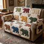 Patchwork Bears Sofa Cover