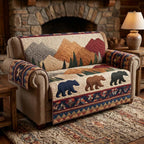 Bears Below the Southwestern Mountains Sofa Cover