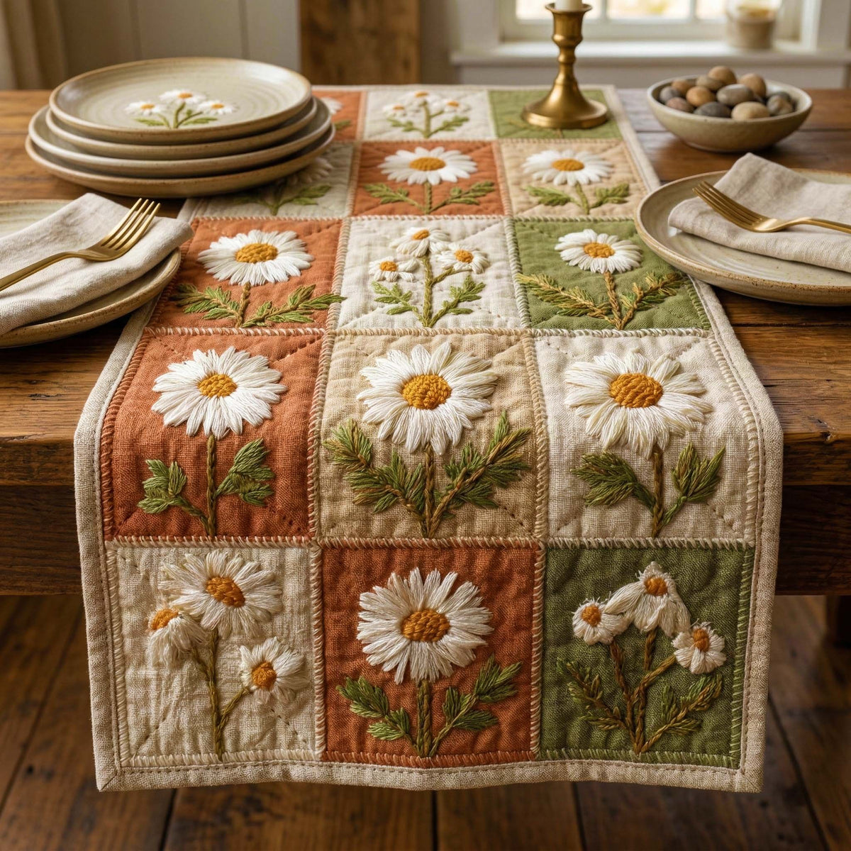Rustic Daisy Table Runner