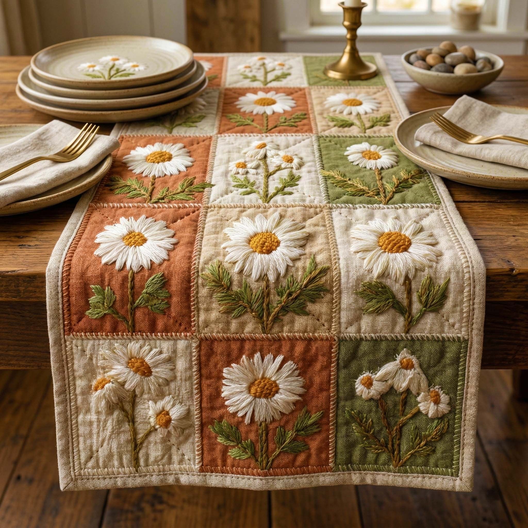 Rustic Daisy Table Runner