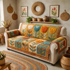 Autumn Tulips Sofa Cover