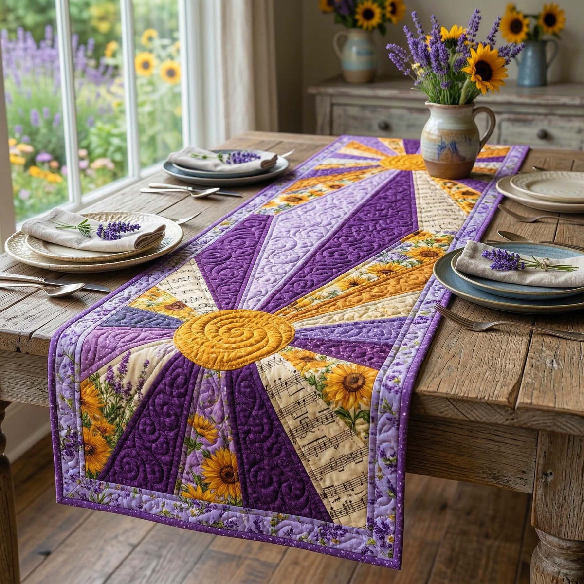 Lavender Sun Table Runner