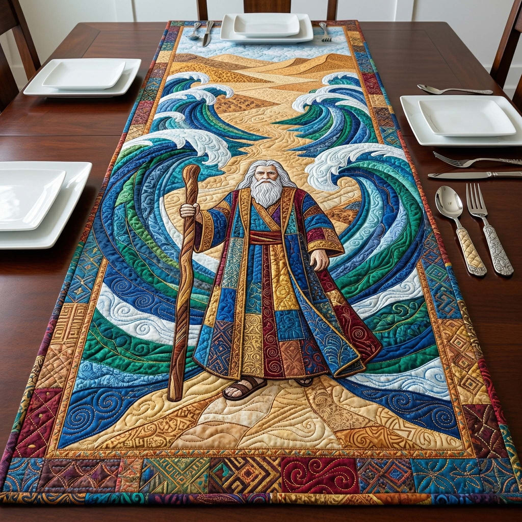 Prophet with Staff Before the Sea Table Runner