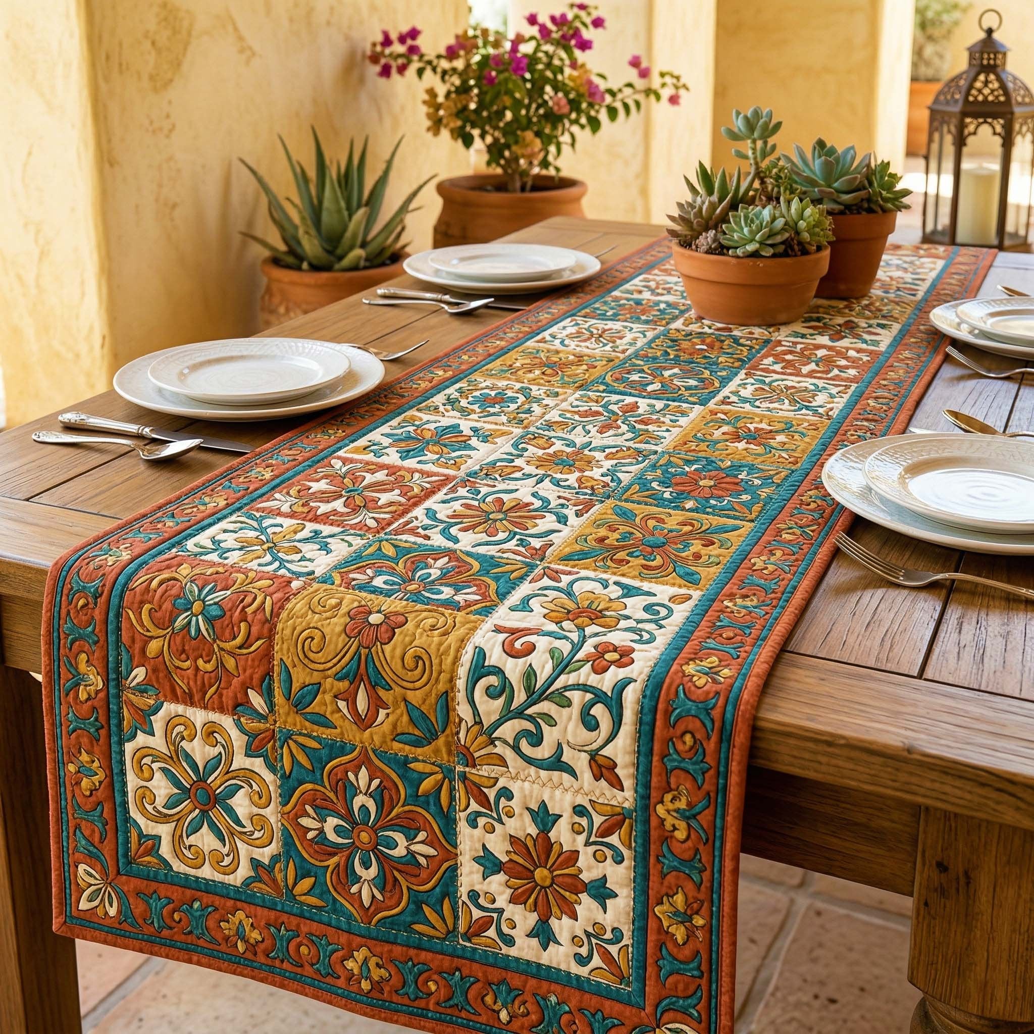 Earthly Floral Table Runner