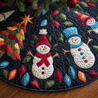Colorful Snowmen Christmas Tree Skirt