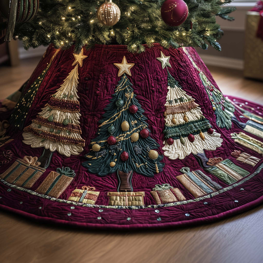 Starry Trees Christmas Tree Skirt
