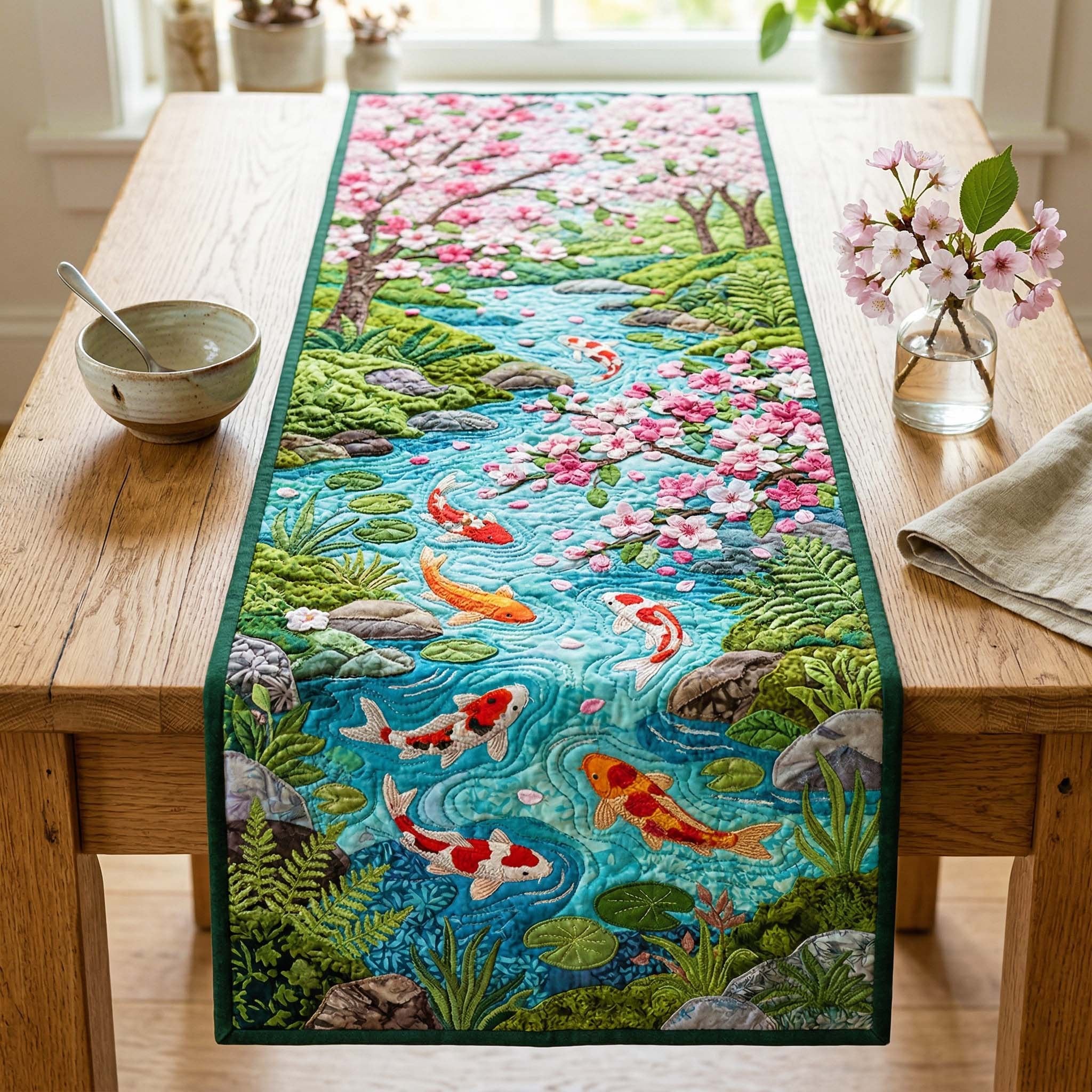 Sakura Koi Table Runner