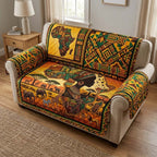 Elephants on the Amber Savanna Sofa Cover