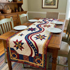 Star Medallions with Flowing Ribbon Table Runner