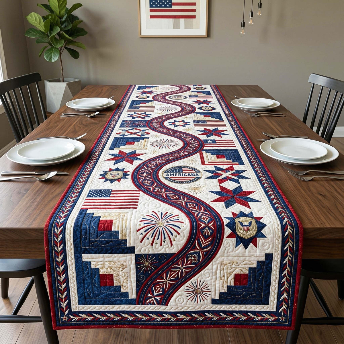 Americana Wave Table Runner