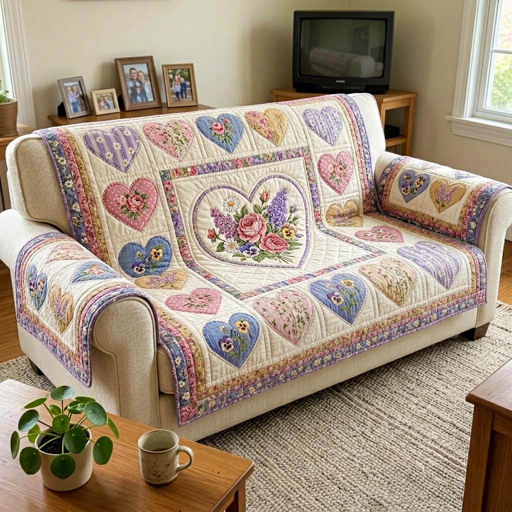 Floral Embrace Sofa Cover
