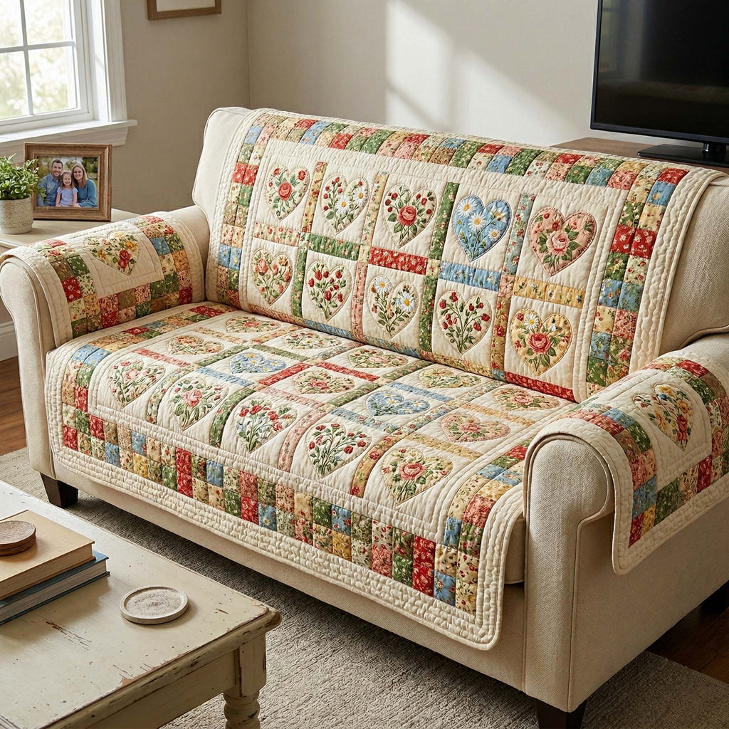 Spring Heart Sofa Cover