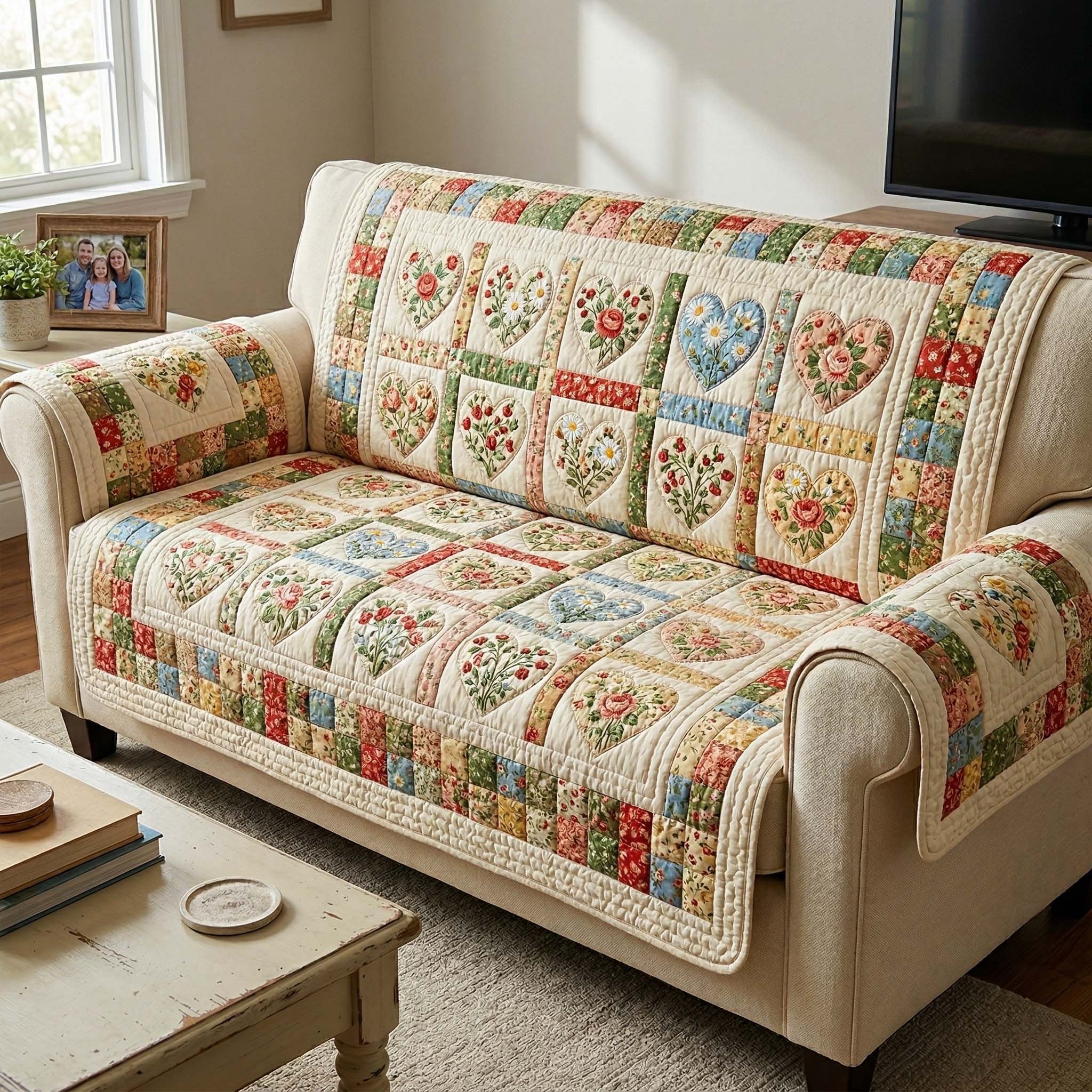 Spring Heart Sofa Cover