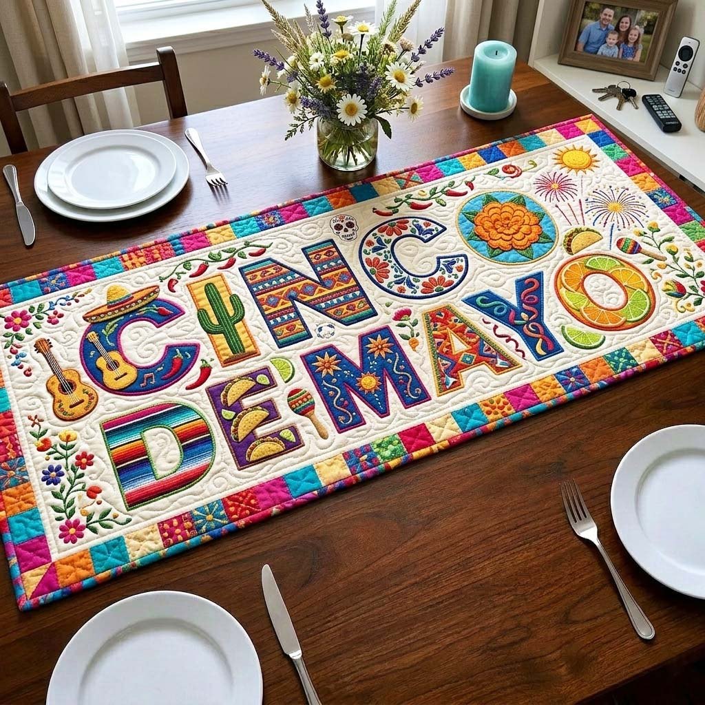 Cinco de Mayo Bold Letters Table Runner