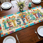 Lets Fiesta Floral Lettering Table Runner