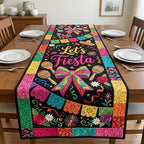 Lets Fiesta on Black Panel Table Runner