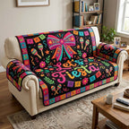Let's Fiesta on Black with Maracas Sofa Cover