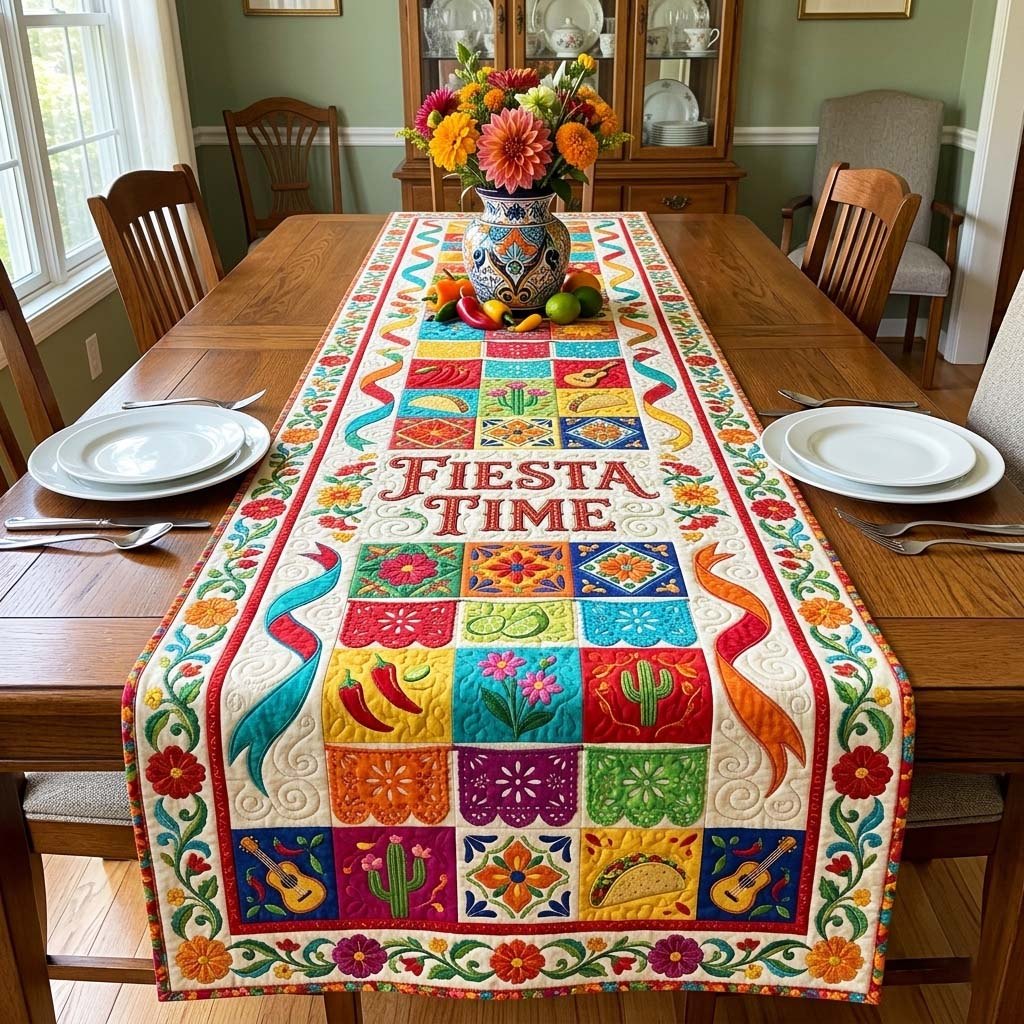 Fiesta Time with Chili Squares Table Runner