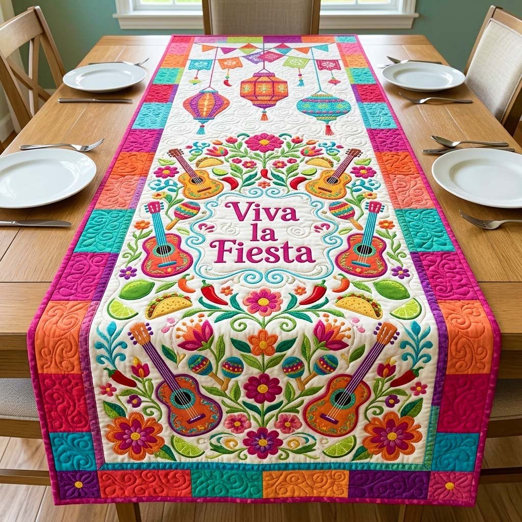 Viva la Fiesta with Guitars Table Runner