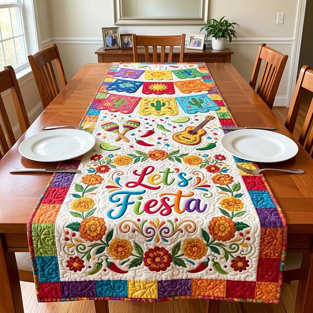 Lets Fiesta with Chili Wreath Table Runner