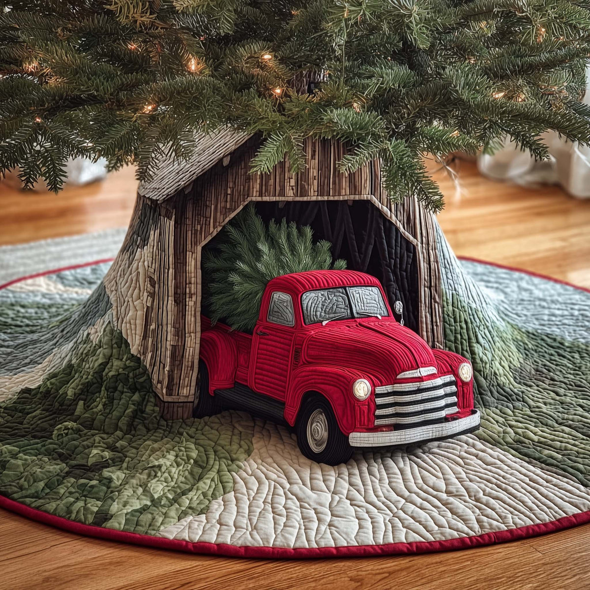 Barn Truck Christmas Tree Skirt