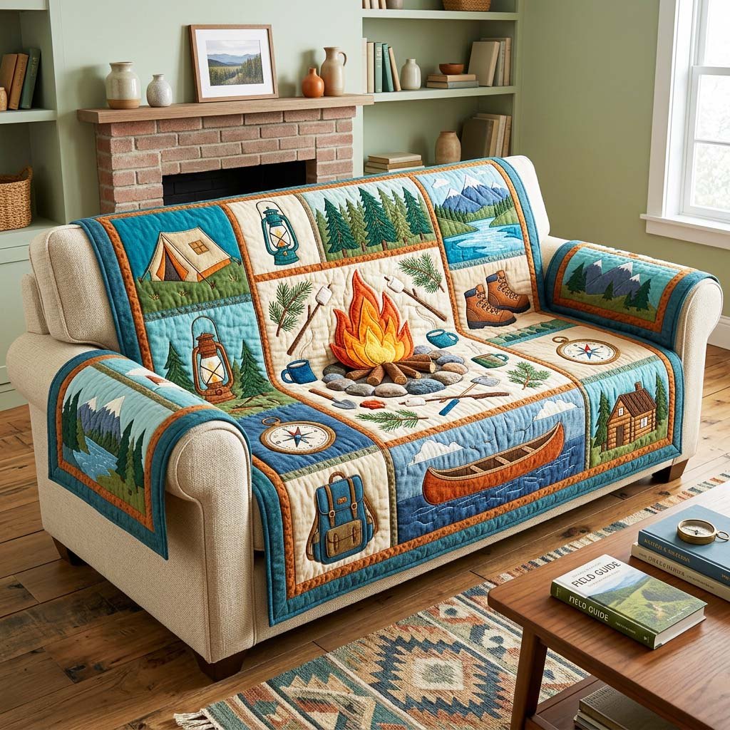 Campfire Grid Sofa Cover