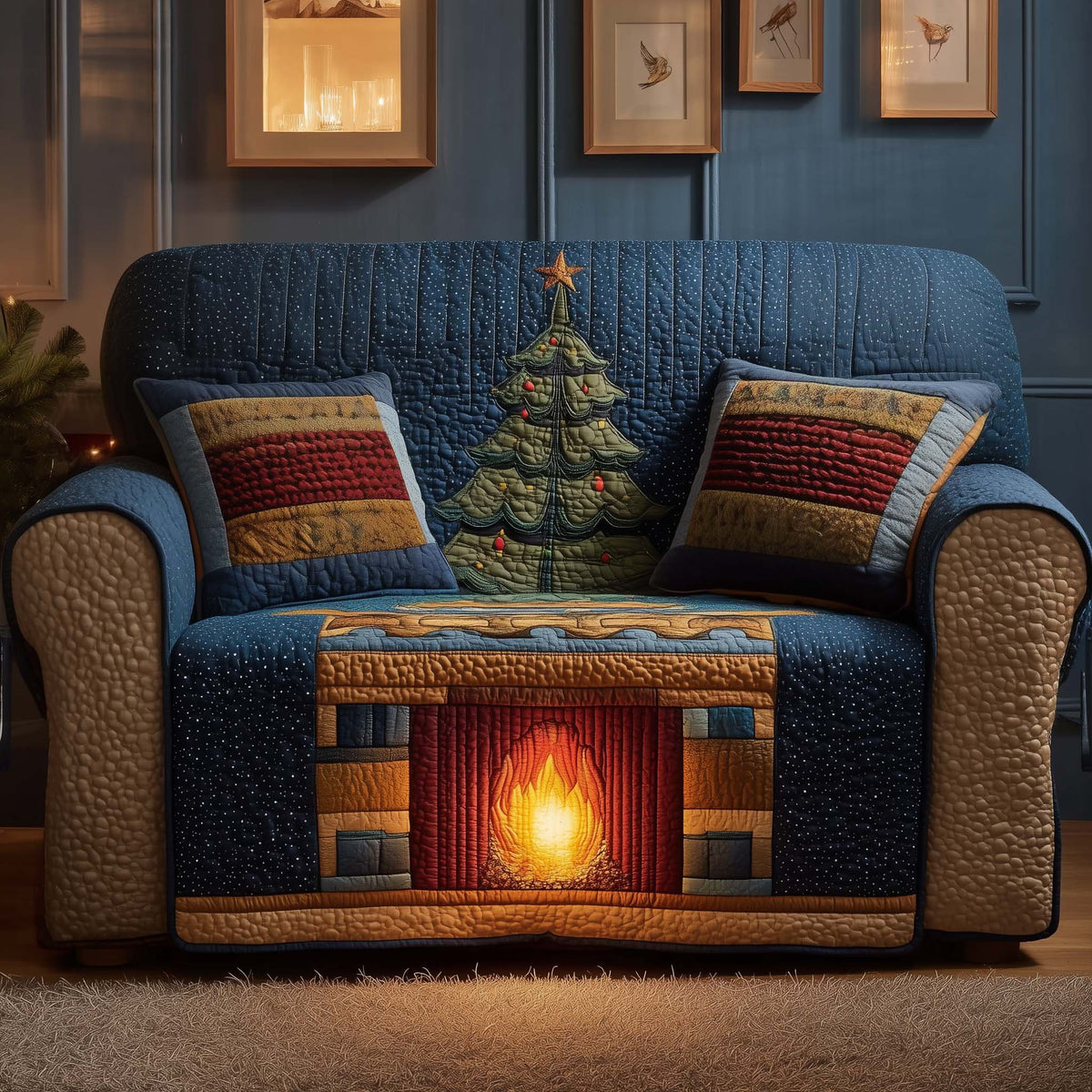 Cozy Fireplace Sofa Cover