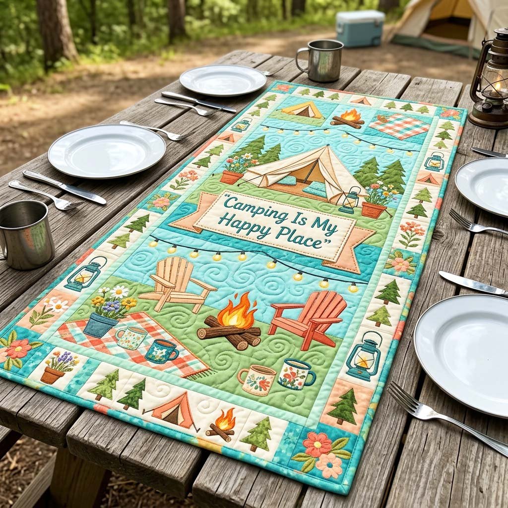 Happy Campsite Table Runner