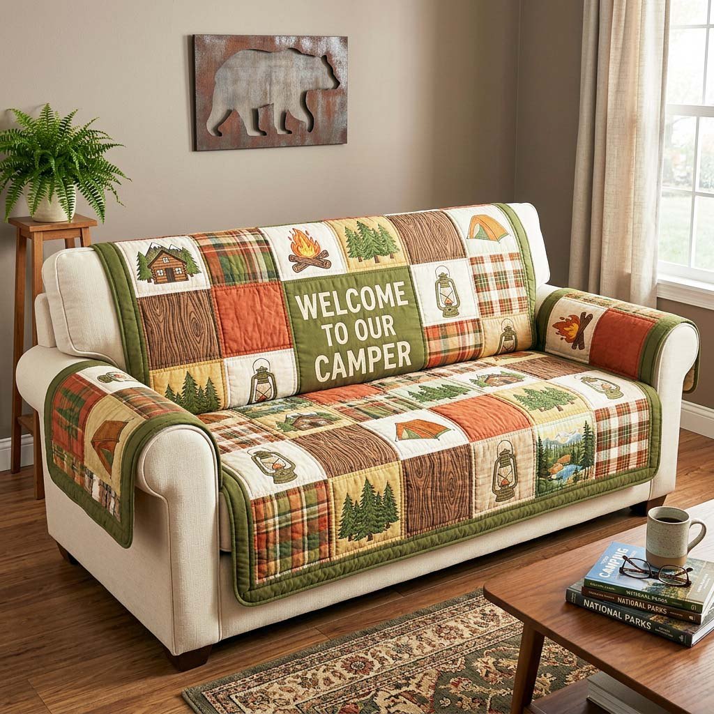 Welcome to Our Camper Sofa Cover