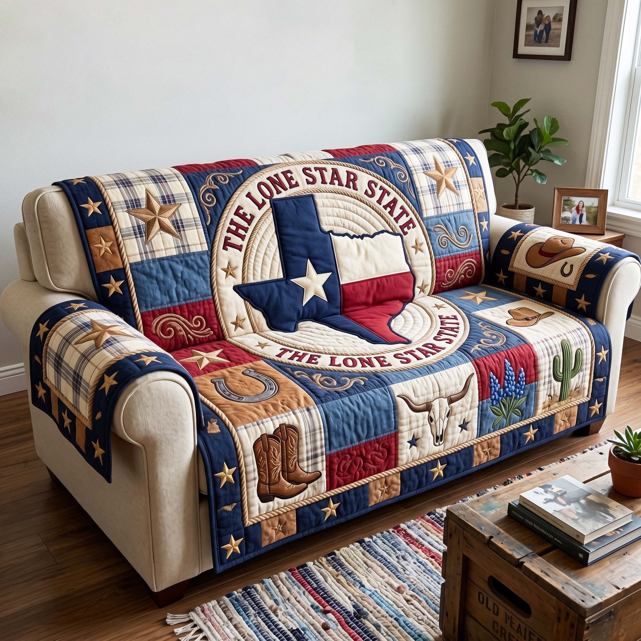 The Lone Star State Medallion Sofa Cover