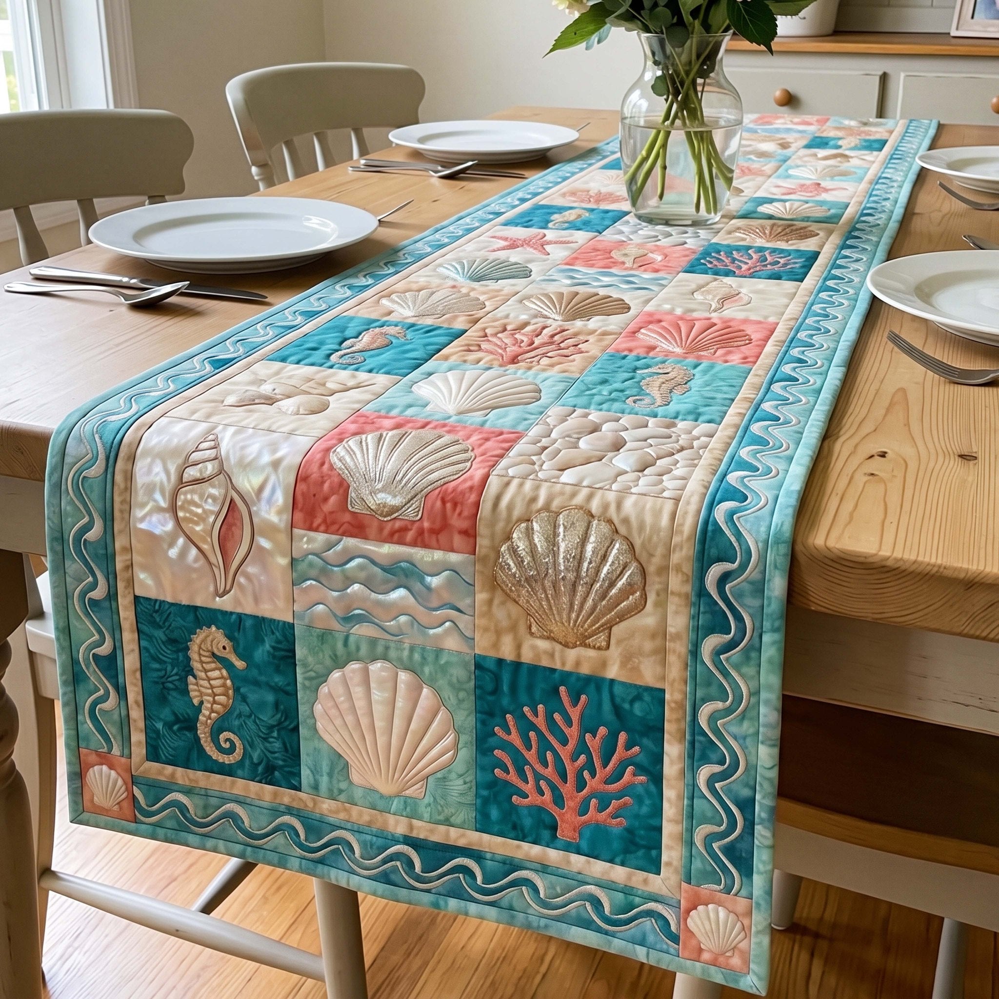 Coastal Mosaic Table Runner