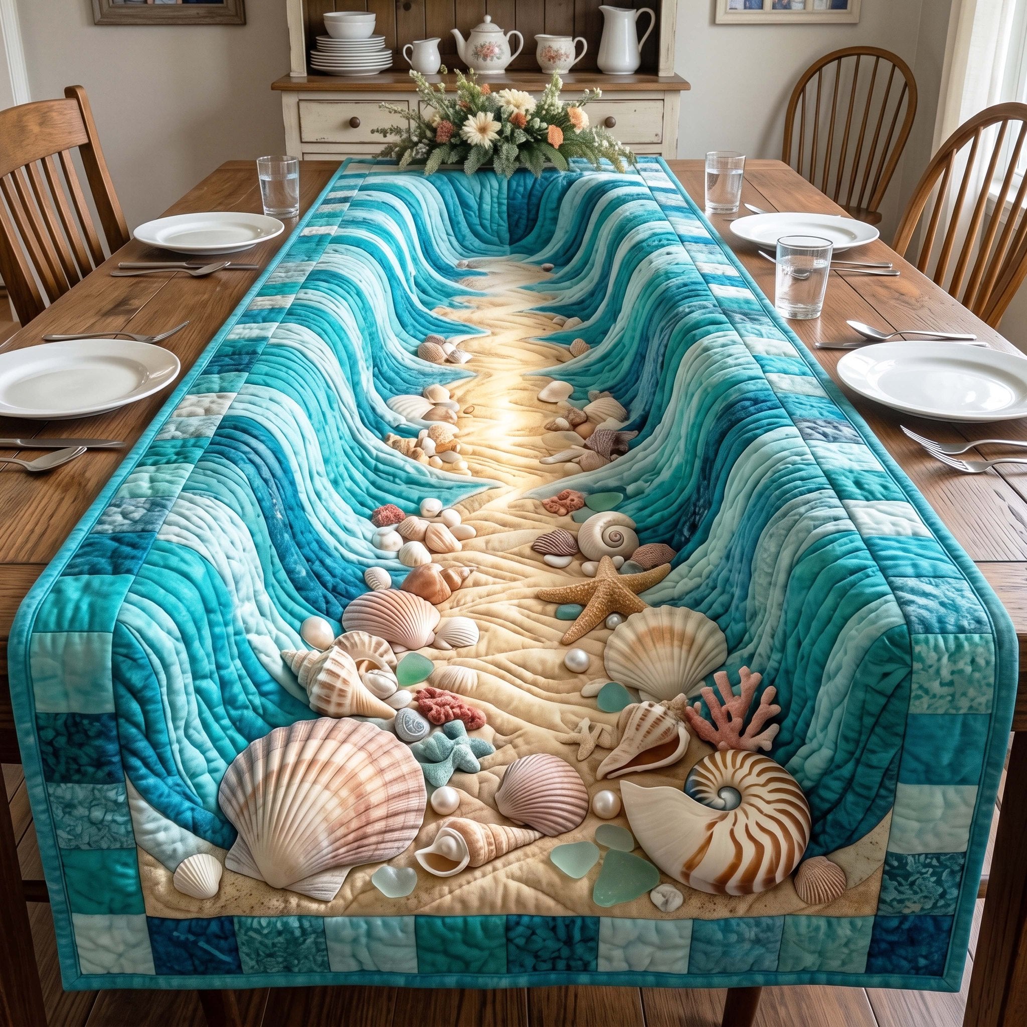 Tidal Escape Table Runner