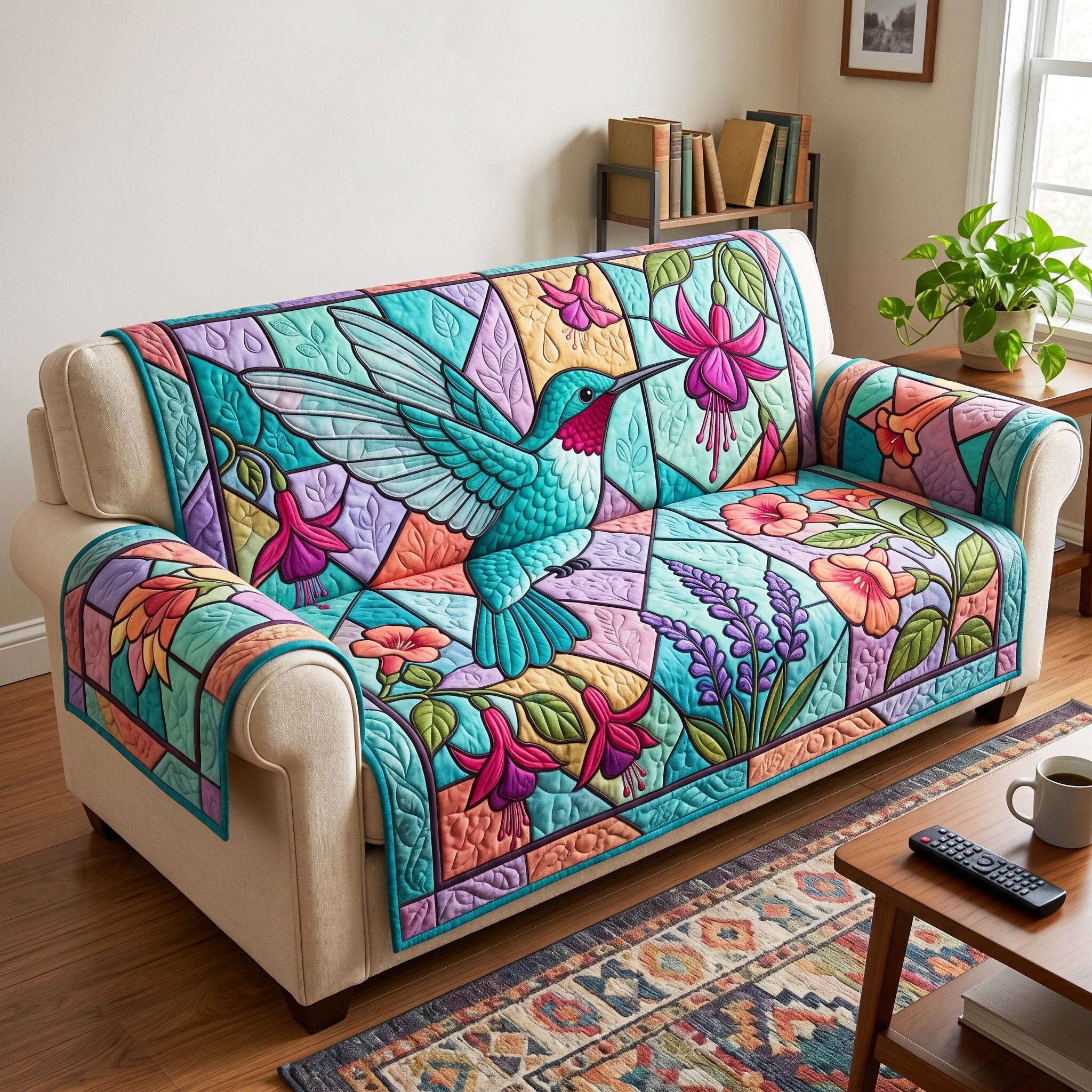 Stained Hummingbird Sofa Cover