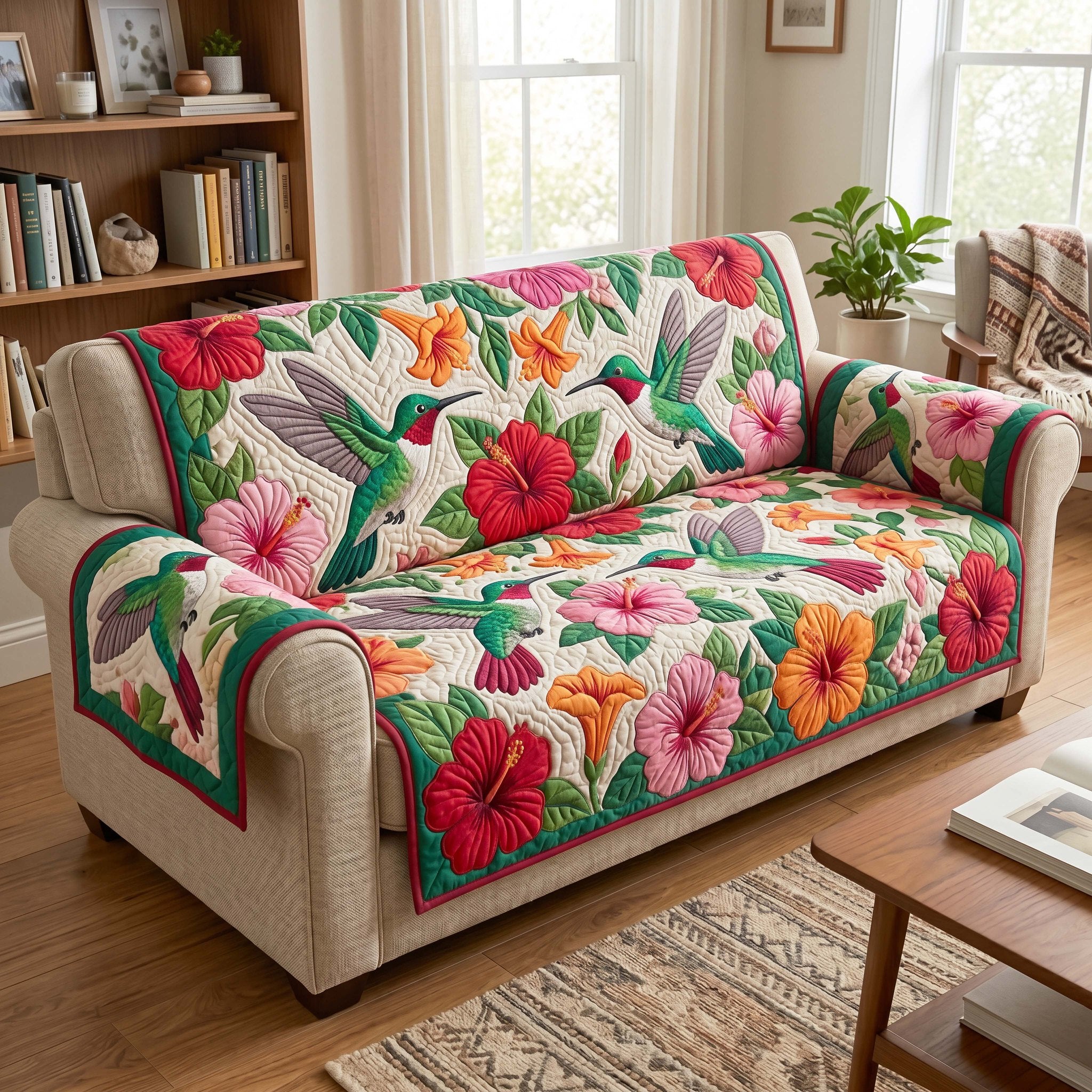 Tropical Hummingbirds Sofa Cover