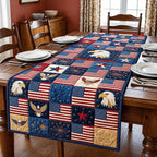Eagle and Flag Patchwork Blocks Table Runner